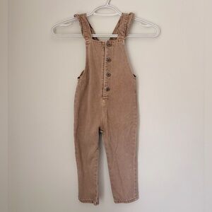 Zara Tan Denim Overalls